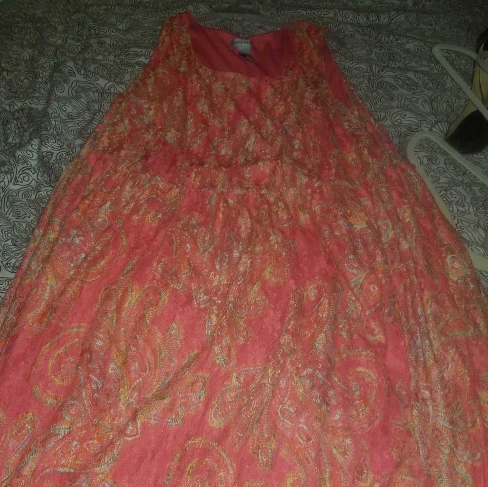 Catherines Sleeveless Coral Dress Size 2x